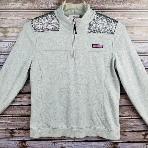 Vineyard vines 1/4 zip sweater shirt with sequins - Picture 2 of 8